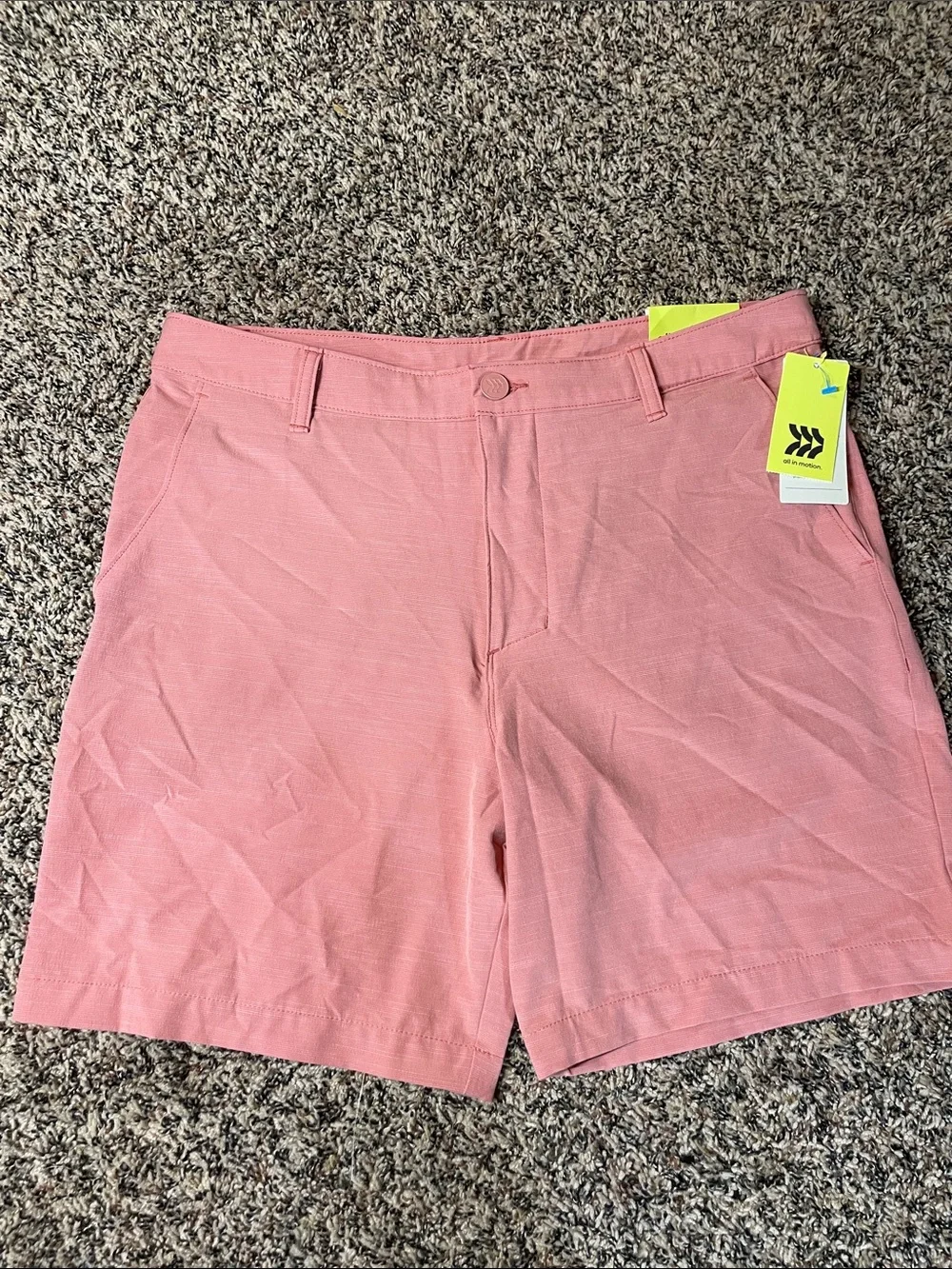 All In Motion Mens 7” Unlined Golf Shorts Sand Size 34 | NWT